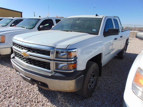 2014 Chevy Silverado 1500 Extcab 4x4 Pickup, s/n 1gcvkpec6ez225666, v8 eng, auto trans, od reads