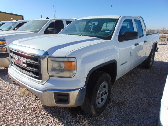 2014 GMC Sierra 1500 Extcab 4x4 Pickup, s/n 1gtv2ec1ez186400, v8 eng, auto trans, od reads 147743