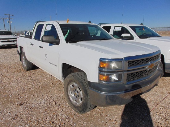 2014 Chevy Silverado 1500 Extcab 4x4 Pickup, s/n 1gcvkpec0ez176268, v8 eng, auto trans, od reads