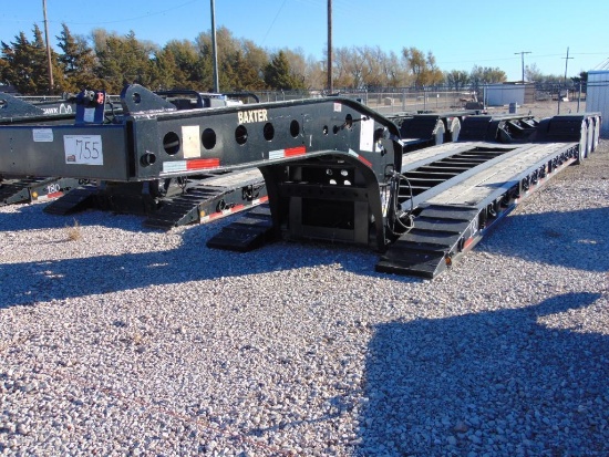 2007 Fontaine TH55-04 Tri Axle 55 Ton Lowboy Trailer, s/n 4lfe5230973529704, 25' load deck, hyd