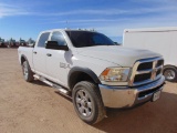 2018 Dodge Ram 2500 Crewcab 4x4 Pickup, s/n 3c6ur5cl3jg160064, cummins eng, auto trans, od reads