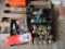 Impact Gun , Electric Drill, Disc Grinder , Misc box of light bulbs & (16) Cans of R12