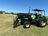 Deutz 6265 Farm Tractor, koyker 400 loader w/ hay spike, canopy, hour meter reads 2744 hours,