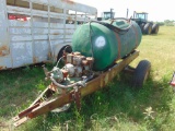 300 Gallon Spray Tank on S/A Trailer, Gas eng, Bill of Sale, Located in Velma OK