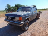 1989 Ford F250 4x4 Extcab Flatbed , s/n 1fthx26h3kkb09986, v8 gas eng, 5 spd trans, od reads 39871