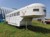 20' T/A Gooseneck Livestock Trailer, 1 divider, side door, hay compartment, Bill of Sale, Located in