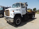 1984 FORD 9000 S/A GINPOLE TRUCK, S/N 1FDXR90W4EVA13448, CUMMINS NTC 300 ENG, 4X2 TRANS, OD READS