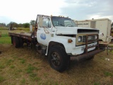 1977 CHEVY C65 S/A FLATBED TRUCK, S/N CCE677V136450, GAS ENG, AUTO TRANS, 15' FLATBED