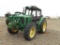 2008 JOHN DEERE 6330 FARM TRACTOR, S/N 564574, CAB, HOUR METER READS 875 HRS, PTO, (WRECKED)