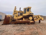 1981 CAT D9L CRAWLER TRACTOR, S/N 14Y00921, S/U BLADE W/TILT, CAB, HOUR METER READS 20714 HRS,