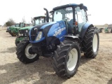 2015 NEW HOLLAND T6.145 TRACTOR, S/N 01929, CAB, HOUR METER READS 2007 HRS, 3PT, PTO