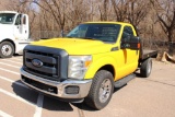 2015 FORD F350 FLATBED, S/N 1FTRF3A61FEC92795, GAS ENG, AUTO TRANS, OD READS 109694 MILES