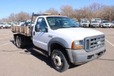 2005 FORD F550 FLATBED , S/N 1FDA56P35EB65812, PWR STROKE ENG, AUTO TRANS, OD READS 100561 MILES