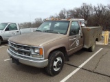 1994 CHEVY 3500 UTILITY BED, S/N 1GBHC34K5RE233481, V8 ENG, AUTO TRANS, OD READS 166860 MILES