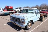 1979 FORD F350 FLATBED, S/N F37SPDK0775, GAS ENG, MANUAL TRANS