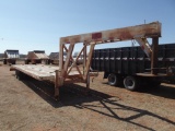 OVERBILT 32' T/A FLATBED TRAILER, 28' DECK, 4' DOVE, SLIDE IN RAMPS, 12K AXLES, 5TH WHEEL NECK ,AIR