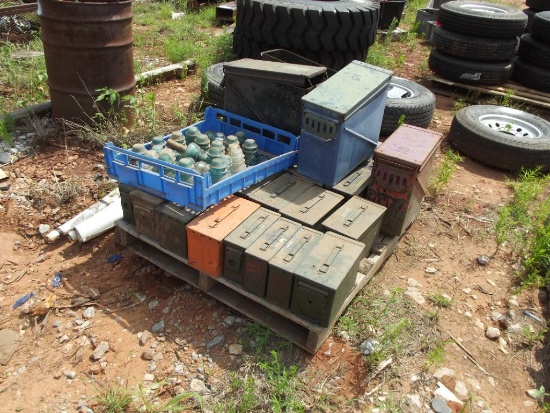 PALLET OF ASSORTED AMMO BOXES W/CONTENTS LOCATED IN YARD 2