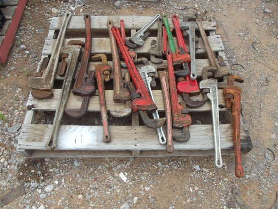 PALLET OF ASSORTED PIPE WRNCHES LOCATED IN YARD 2