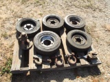 (2) CLEVES, MERRIL 1/2 TON DRUM LIFTER, CAMPBELL 1 TON DRUM LIFTER, CABLE CUTTER & (5) SOLID RUBBER