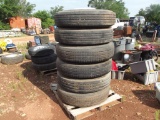 (6) 10R22.5 FIRESTONE TIRES ON 10 LUG RIMS LOCATED IN YARD 2