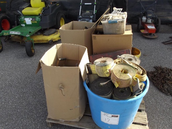 PALLET OF ASSORTED STRAPS & V PROTECTORS...