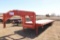 MAY T/A GOOSENECK FLATBED TRAILER, S/N A007499, DOVE W/ RAMPS