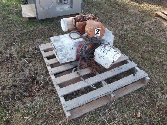 COFFING 2 TON OVERHEAD CHAIN HOIST