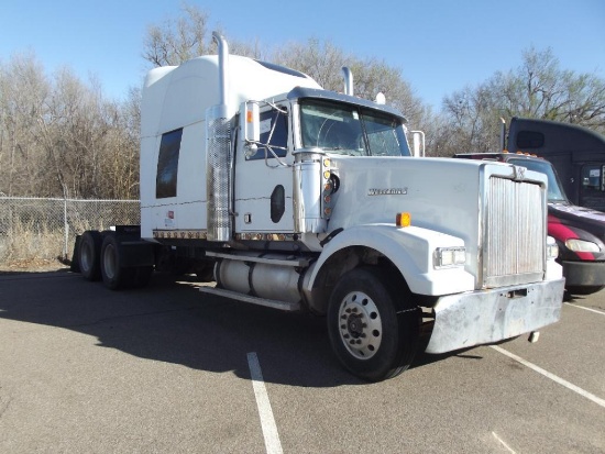 2003 WESTERN STAR T/A TRUCK TRACTOR, S/N 5KJJAHCK43PK82641, DETROIT 60, 10 SPD TRANS, OD READS