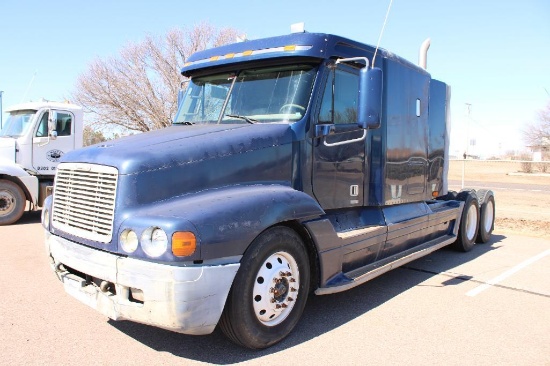 2000 FREIGHTLINER C120 T/A TRUCK TRACTOR, S/N 1FUYSSEB4YLB78924, DETROIT ENG, 10 SPD TRANS, OD READS