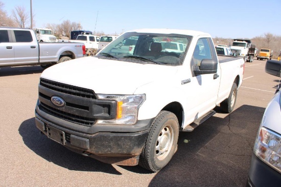2020 FORD F150 4X4 PICKUP, S/N 1FTMF1E59LKD51962 , V8, AUTO TRANS, OD READS 60914 MILES, LONG BED