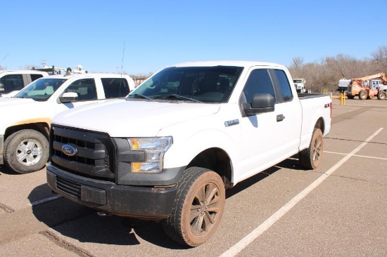 2017 FORD F150 4X4 EXTCAB PICKUP, S/N 1FTFX1EF4HKE25875, V8, AUTO TRANS, OD READS 154278 MILES
