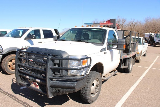 2012 FORD F350 4X4 FIRE TRUCK, S/N 1FDRF3H6XCE884169, V8 , AUTO TRANS, OD READS 24282 MILES, 350 GAL