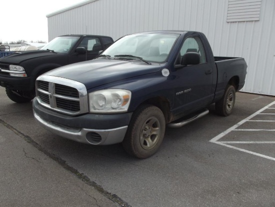 2007 DODGE RAM 1500 PICKUP, S/N 1D7HA16K77J585846, V6, AUTO TRANS, OD READS 162229 MILES