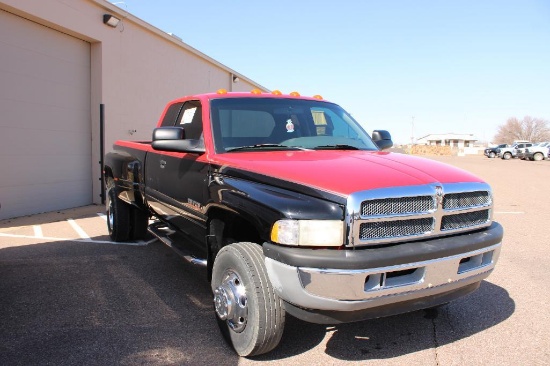 1999 DODGE RAM 3500 4X4 EXTCAB PICKUP, S/N 1B7MF3360XJ543628, 24V CUMMINS, AUTO TRANS, OD READS