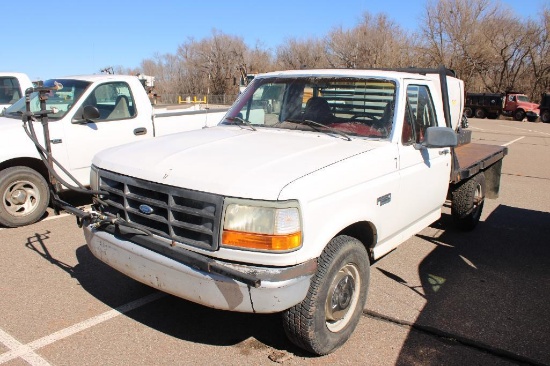 1997 FORD F250 FLATBED SPRAY RIG, S/N...1FTHF25H5VEB30894, V8 GAS, AUTO TRANS, OD READS 158594 MILES