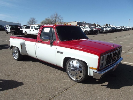 1986 GMC SIERRA 3500 PICKUP, S/N 1GTHC34W8GJ510661, 454 ENG, AUTO TRANS, OD READS 71550 MILES