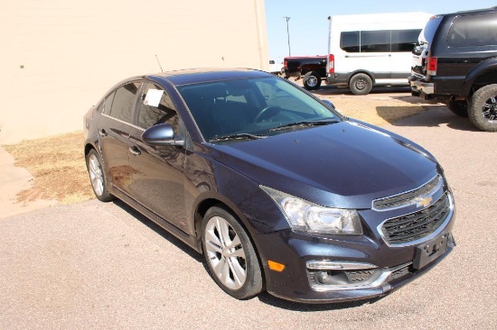 2015 CHEVY CRUZE CAR, S/N 1G1PG5SB5F7178646, 4CYL, AUTO TRANS, OD READS 148235 MILES...