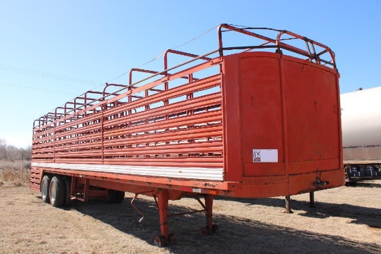 40X8 T/A GROUND LOAD LIVESTOCK TRAILER, BILL OF SALE...