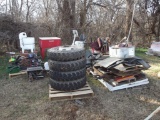 (7) PALLETS OF ASSORTED SHOP ITEMS, PARTSWASHER & ANTIQUE WASHER...