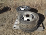 (4) 225/70R19.5 14 PLY TIRES ON 10 LUG RIMS...