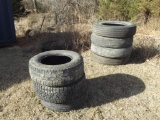 (4) SEMI TIRES & (3)... PICKUP TIRES...