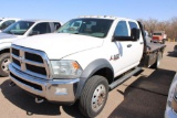 2014 DODGE RAM 5500 CREWCAB FLATBED, S/N 3C7WRNFL7EG131558, CUMMINS ENG, AUTO TRANS, OD READS 437238