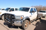 2013 DODGE 5500 4X4 CREWCAB FLATBED, S/N 3C7WRNFL7DG512230, CUMMINS ENG, AUTO TRANS, OD READS 174597