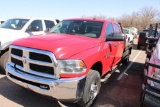 2013 DODGE RAM 2500 4X4 CREWCAB FLATBED, S/N 3C6TR5HTXDG574192, V8, AUTO TRANS, OD READS 222739