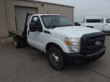 2012 FORD F350 FLATBED, S/N 1FDRF3G6XCEB85436, V8, AUTO TRANS, OD READS 100824 MILES