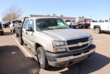2005 CHEVY 1500 4X4 CREWCAB...FLATBED, S/N 1GCCK13U65F869557, V8, AUTO TRANS, OD READS 196920 MILES