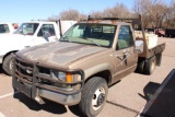 1997 CHEVY 3500 4X4 PICKUP, S/N 1GBJK34R5VF041905, V8, 5 SPD TRANS, OD READS 95806 MILES, TRANSFER