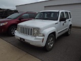 2012 JEEP LIBERTY SUV, S/N 1C4PJLAK1CW104768, V6, AUTO TRANS, OD READS 74355 MILES...