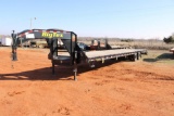 2022 BIG TEX 22GNHD 40' T/A GOOSENECK FLATBED TRAILER, S/N 16V3F4829NG176482, DOVE W/MEGA RAMPS, 14
