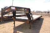 2021 DIAMOND T 32' T/A GOOSENECK FLATBED TRAILER, S/N 5FWFP3225MR027856, DOVE W/RAMPS